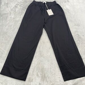 NEW Everlane S Organic Cotton The Easy Pant Black Pull On Elastic‎ Pockets